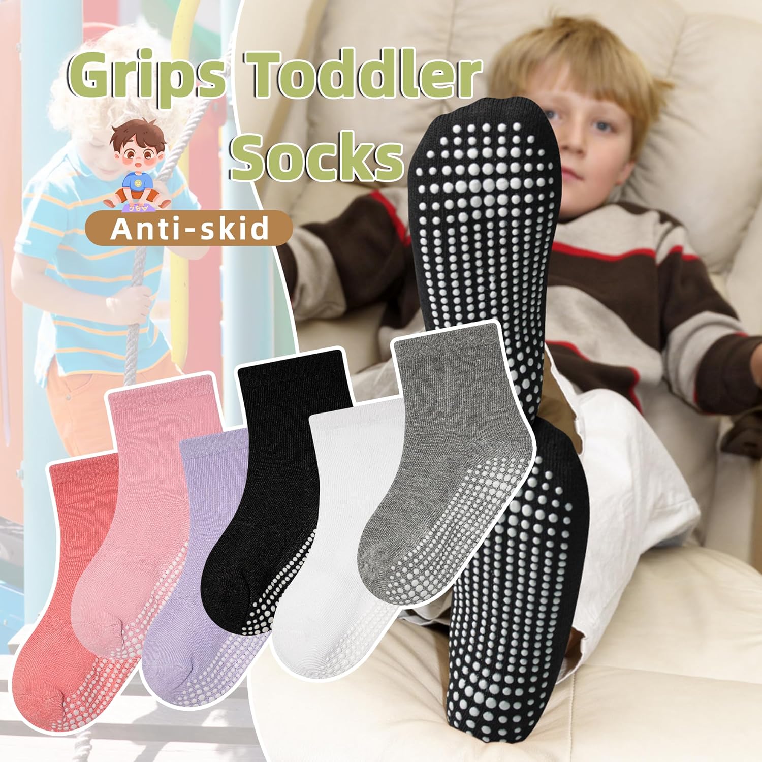 Non-Slip Toddler Socks for Safe Walking