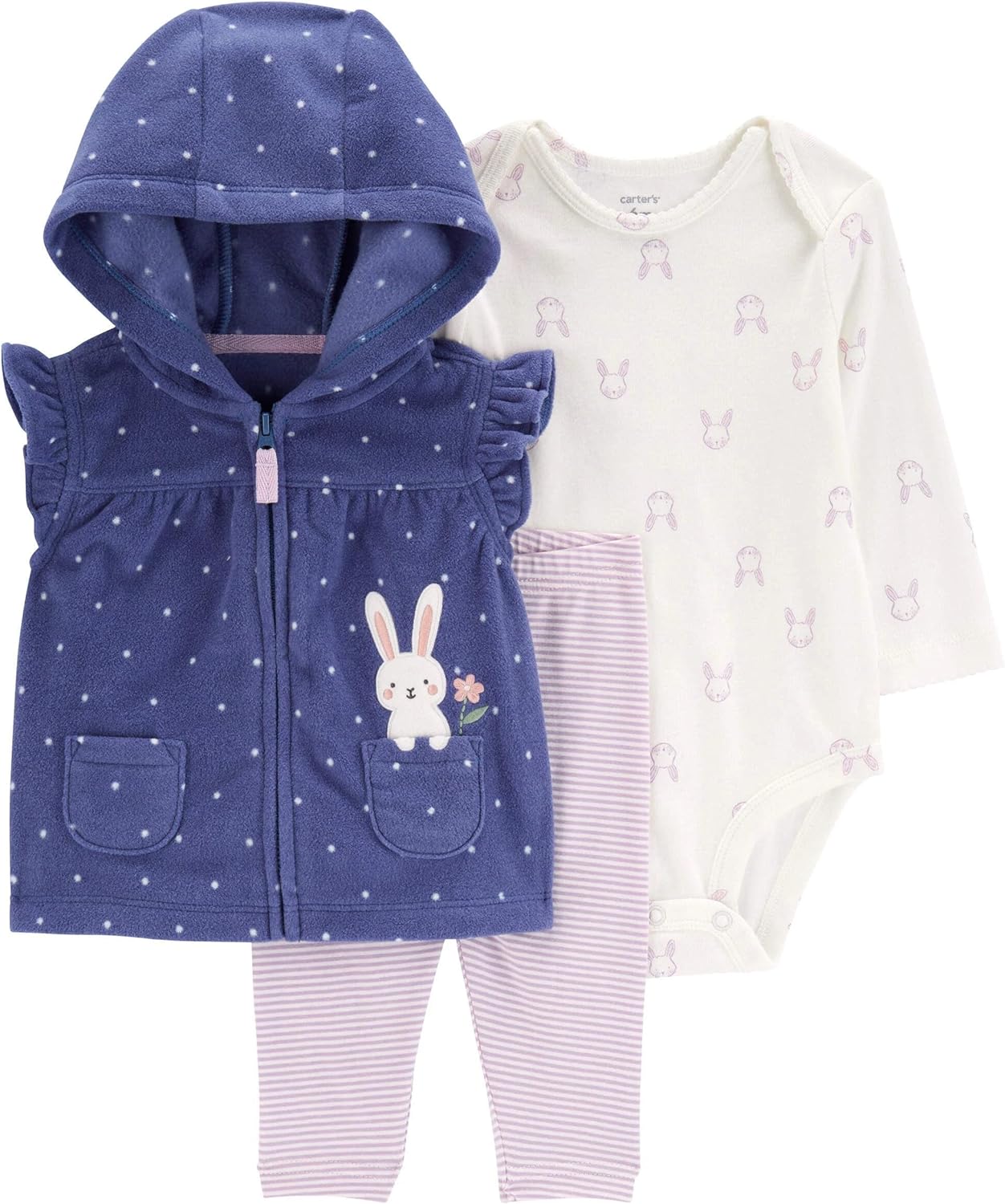 Carters Baby Girls 3-Piece Jacket Set - Soft Stretchy