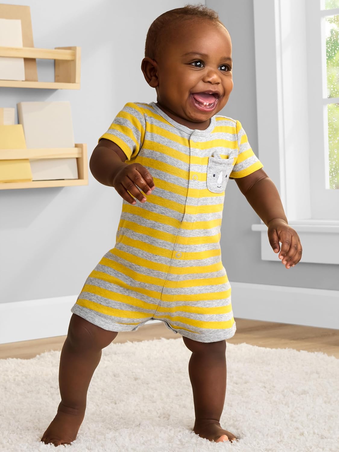 Stylish 3-Pack of Snap-On Rompers for Baby