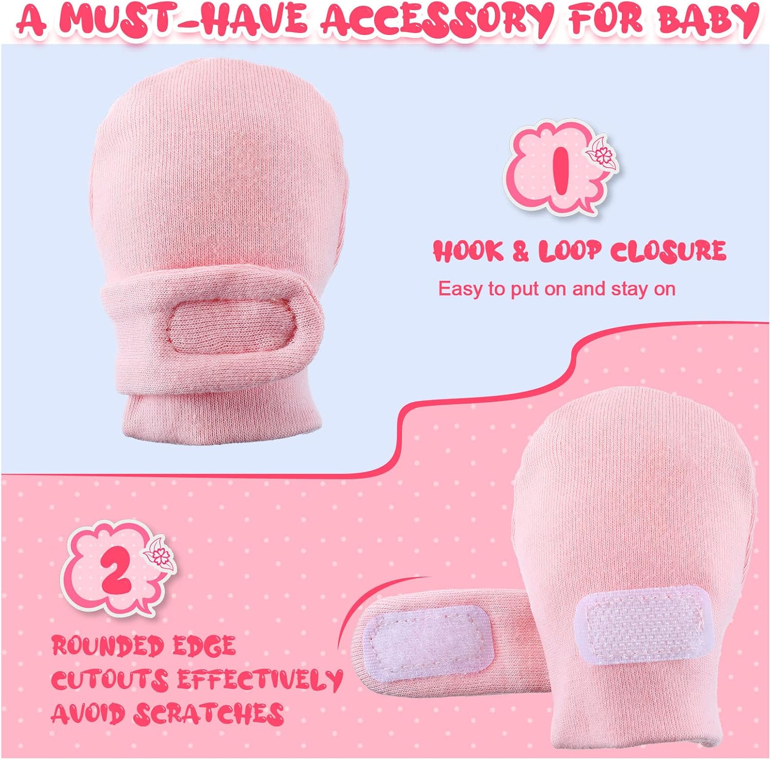 Adjustable Baby Mittens Newborn Cotton Gloves Warm Breathable for Boys