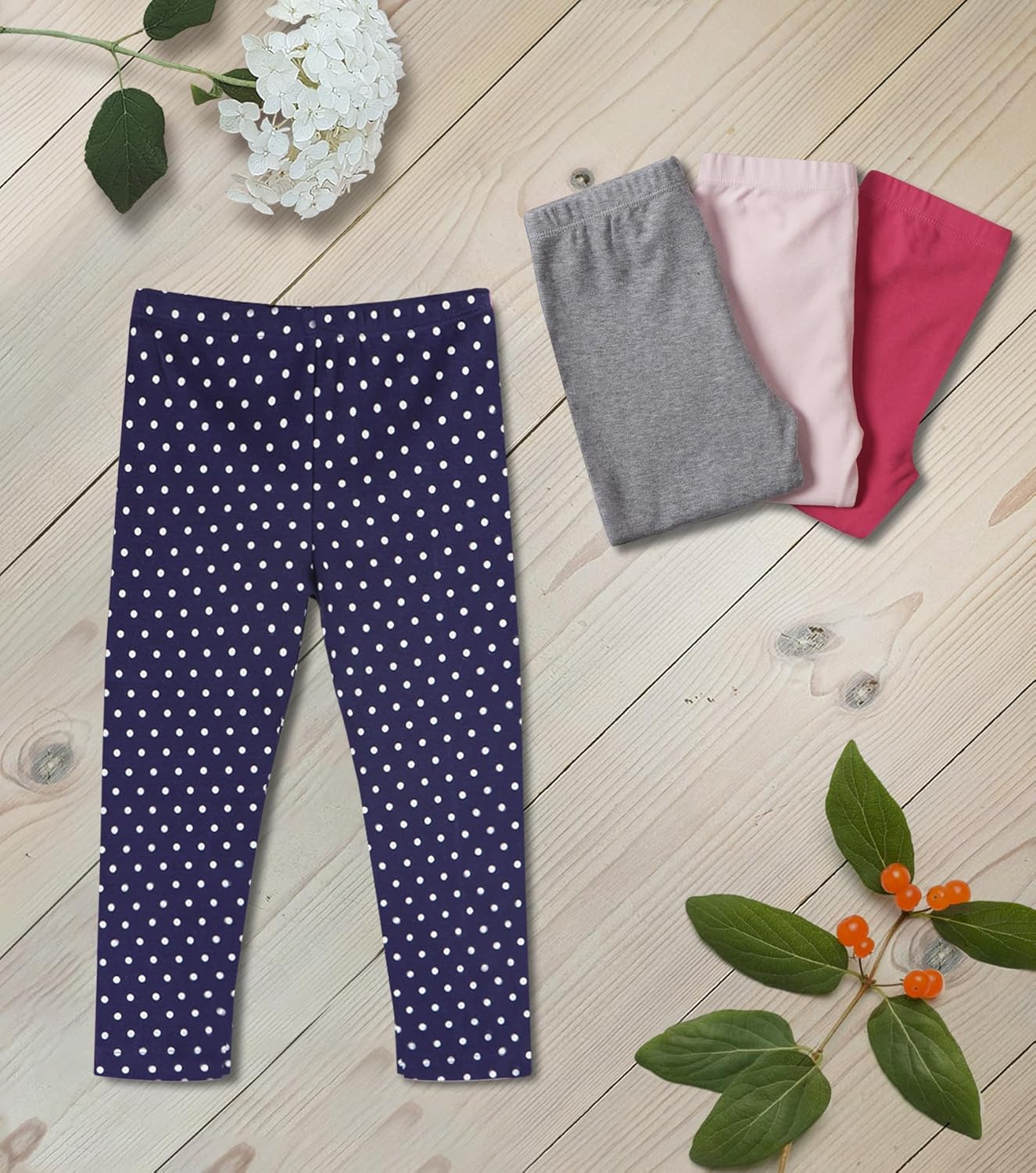 Stylish 4-Pack Cotton Leggings for Babies