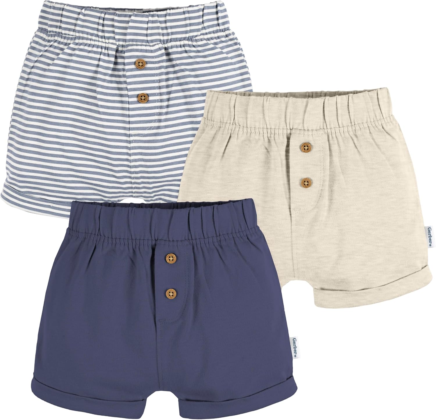 3-Pack Knit Shorts for Gerber Baby