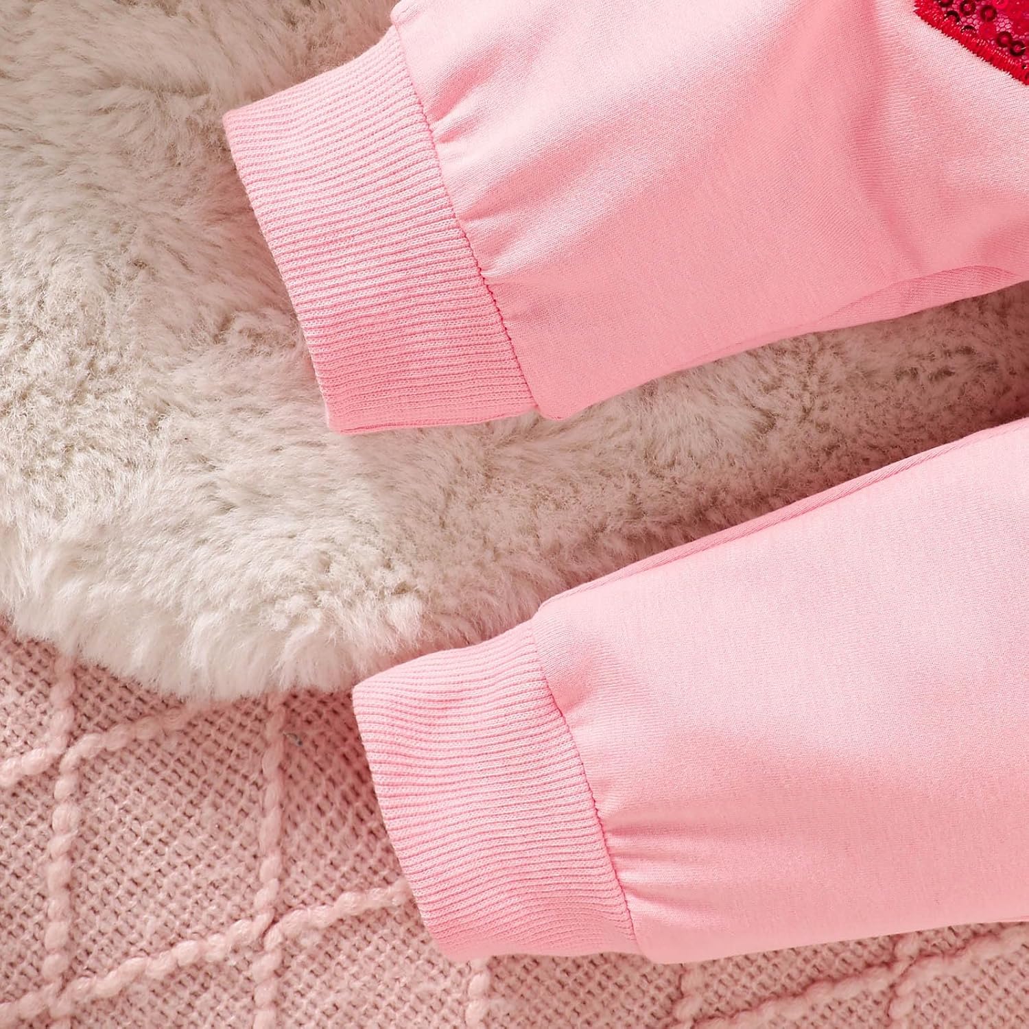 2Pcs infant winter outfit set Long sleeve crewneck joggers