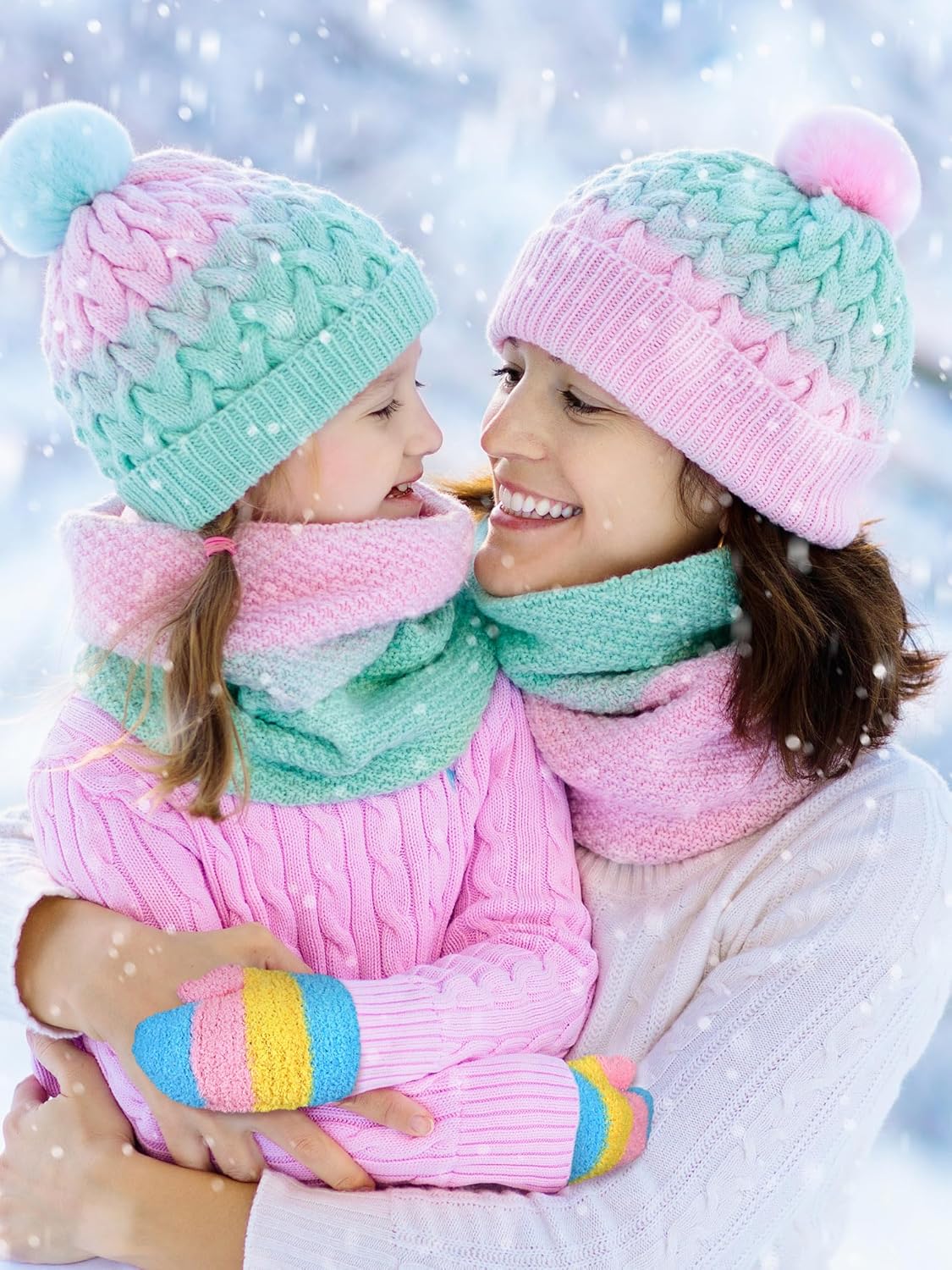 SATINIOR Toddler Winter Gloves 6 Pairs Stretchy Mittens