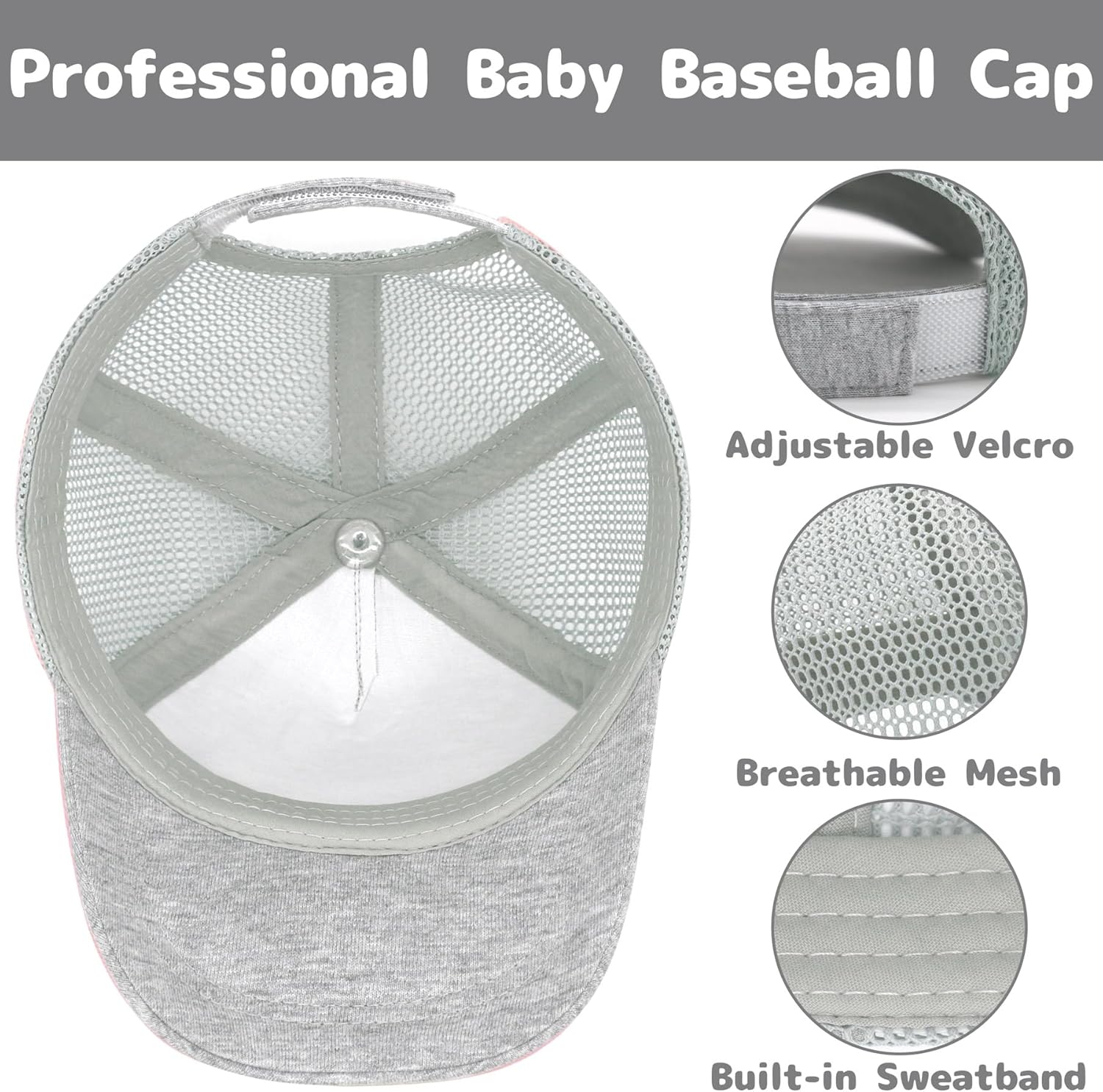Adjustable Toddler Baseball Cap with UPF 50 Sun Protection
