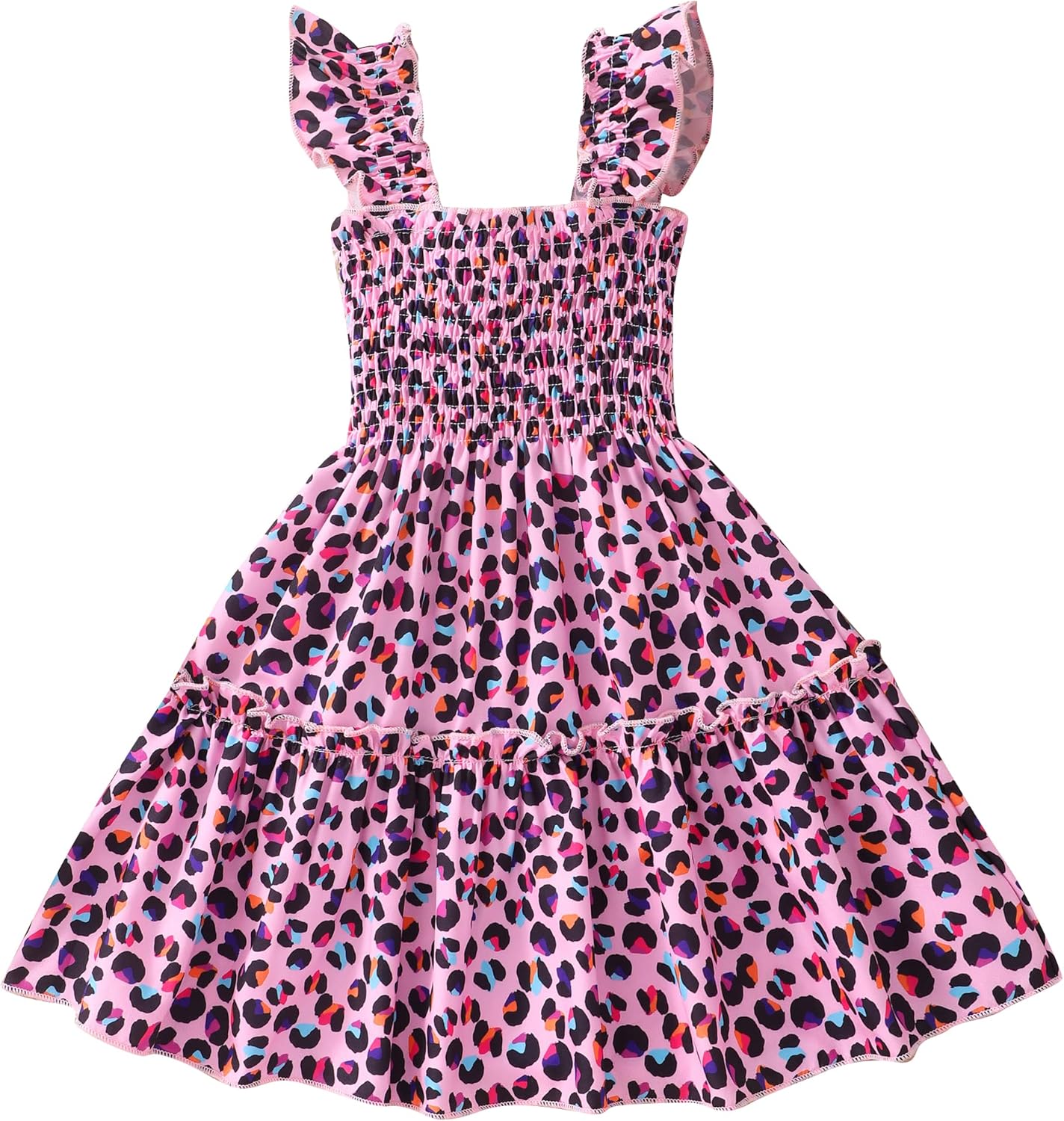 Tkria Little Girls Summer Ruffle Sleeve Dress Toddler A-Line