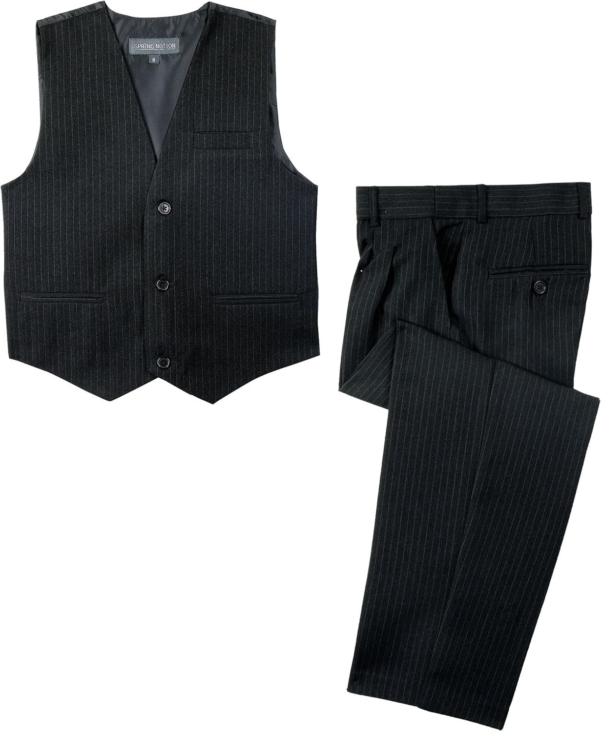 Spring Notion 5-Piece Pinstripe Vest Set for Boyfriends