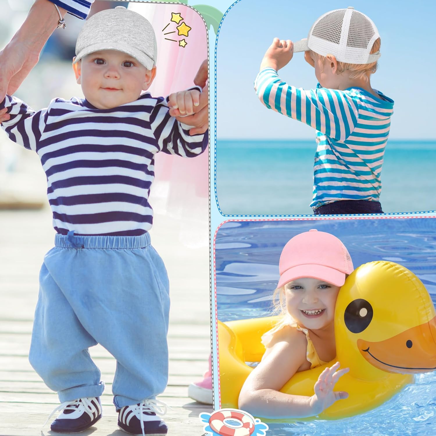 Adjustable Toddler Baseball Cap with UPF 50 Sun Protection