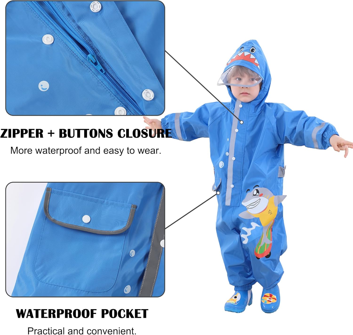 Fewlby toddler waterproof rain jacket