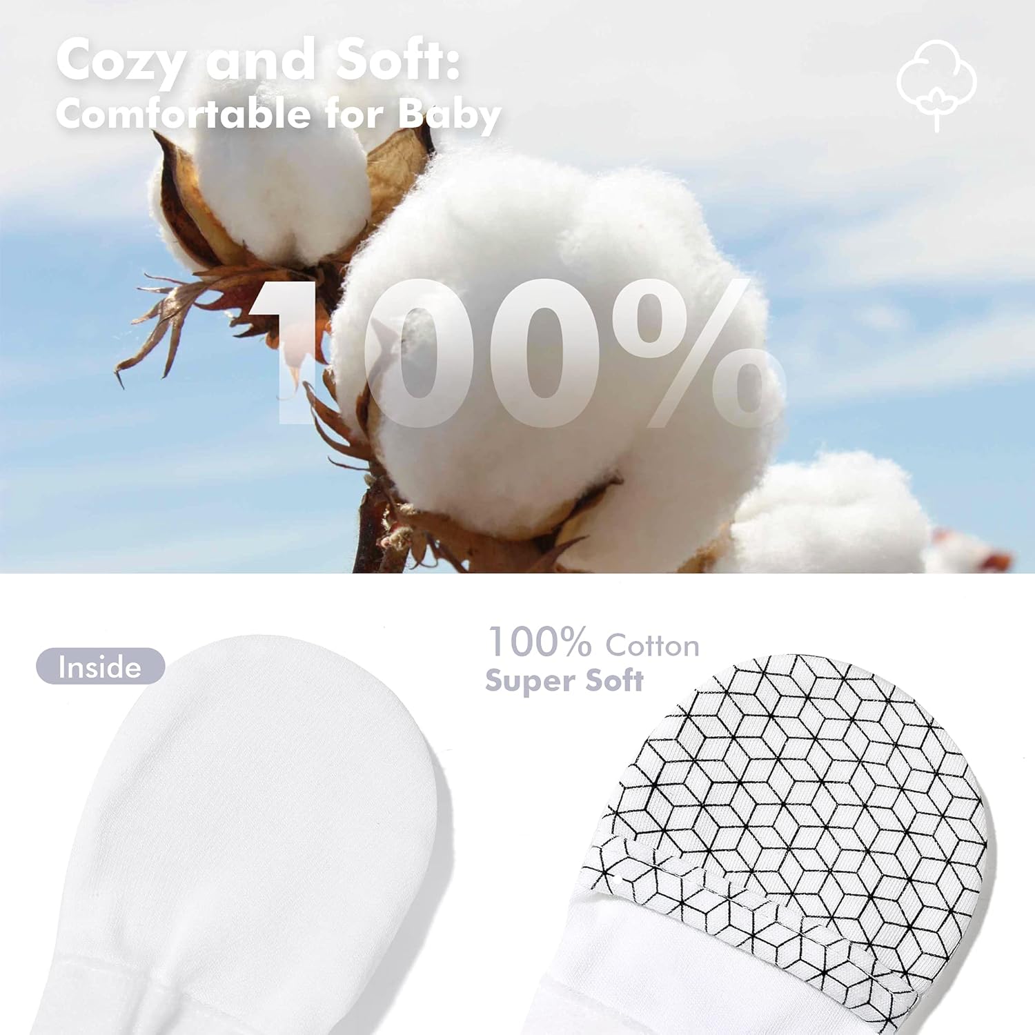 Adjustable No-Scratch mittens for Babies