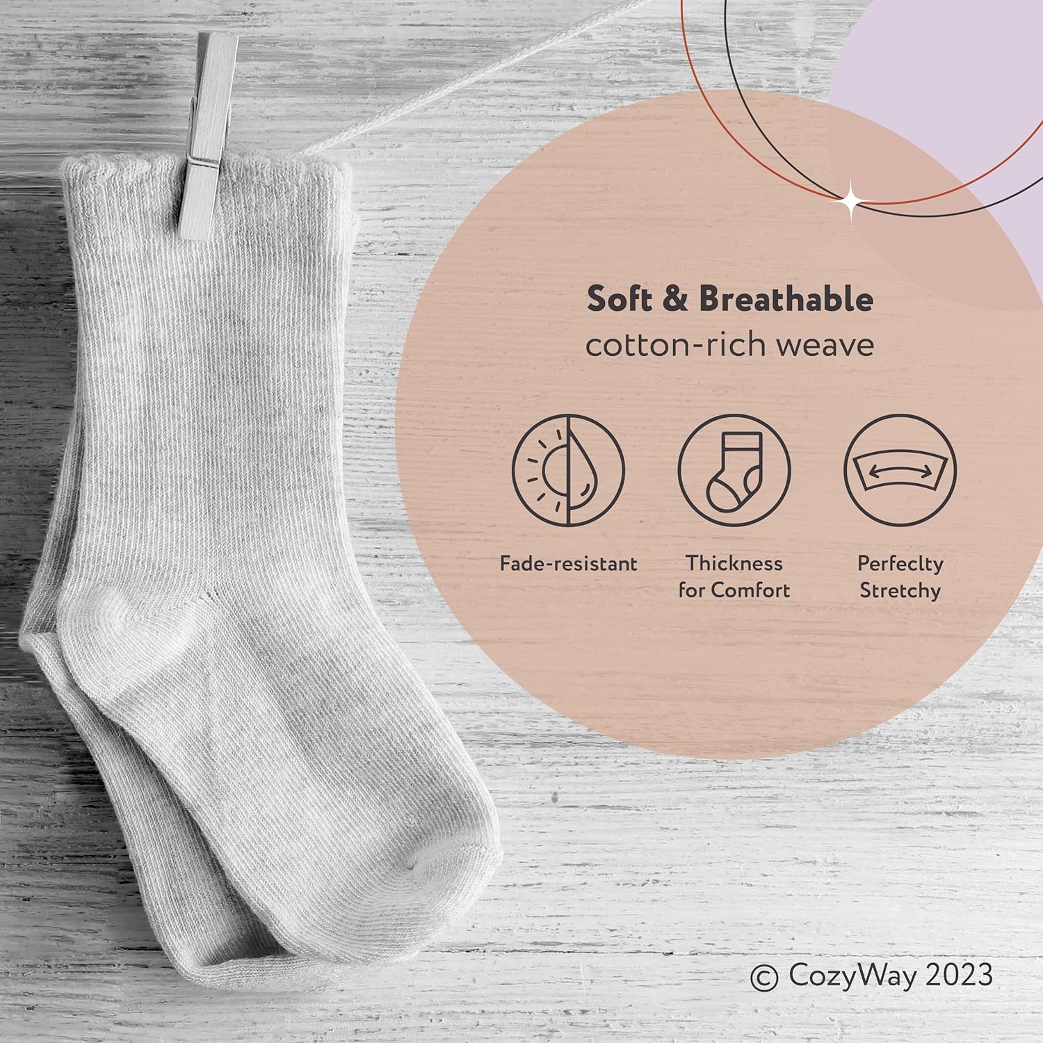 CozyWay Baby Socks for Girls 4-5 Years Soft Stretchy and Stylish