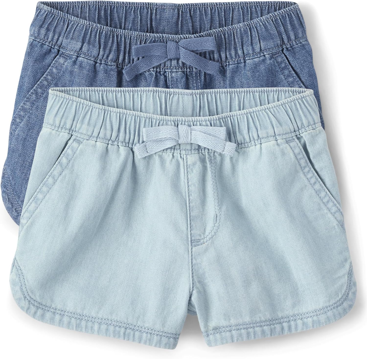 The Childrens Place Baby Girls Playful Chambray Shorts