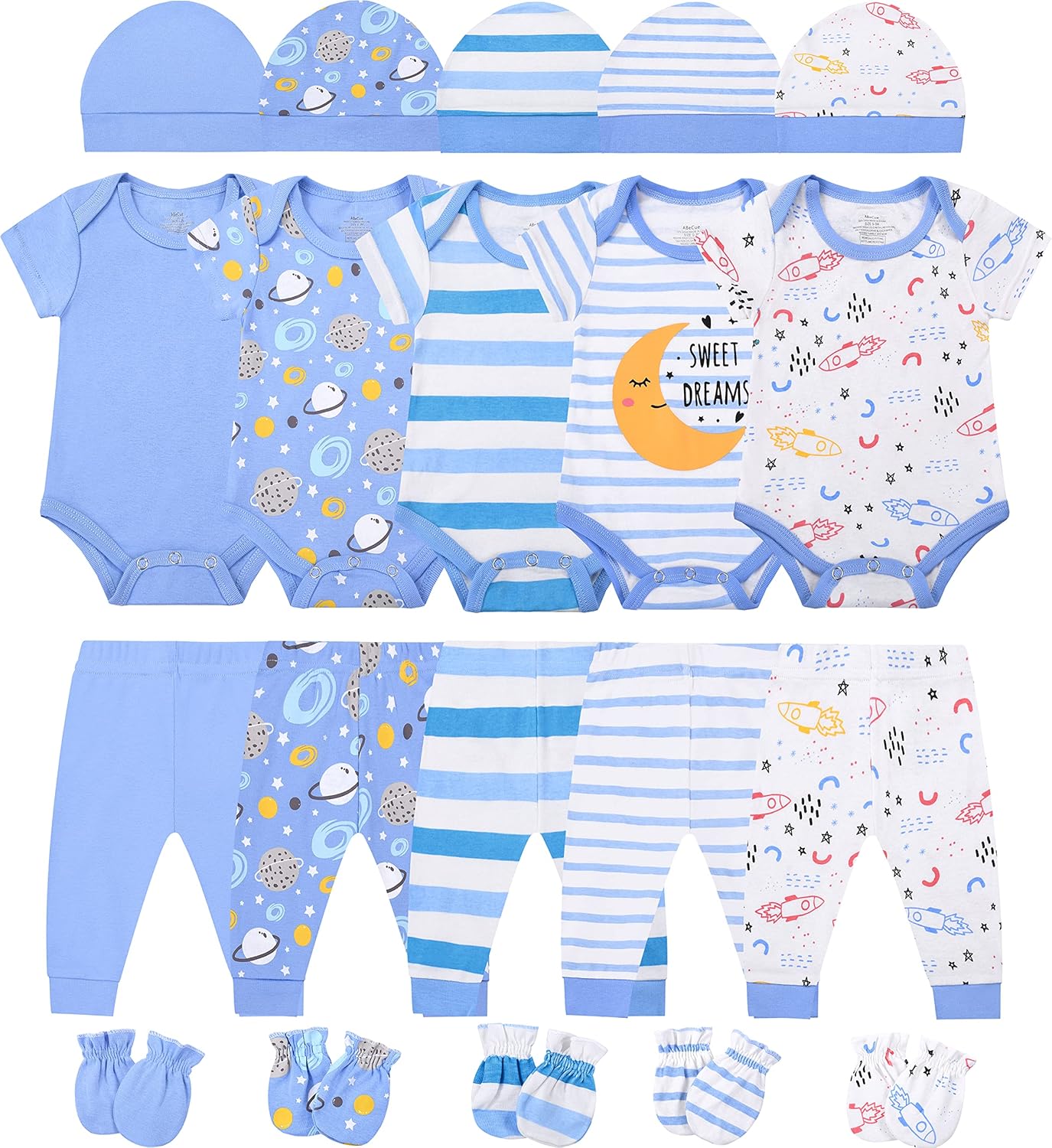 ABeCue Newborn Layette Set 20-Piece Baby Boy Girl Clothes Pack