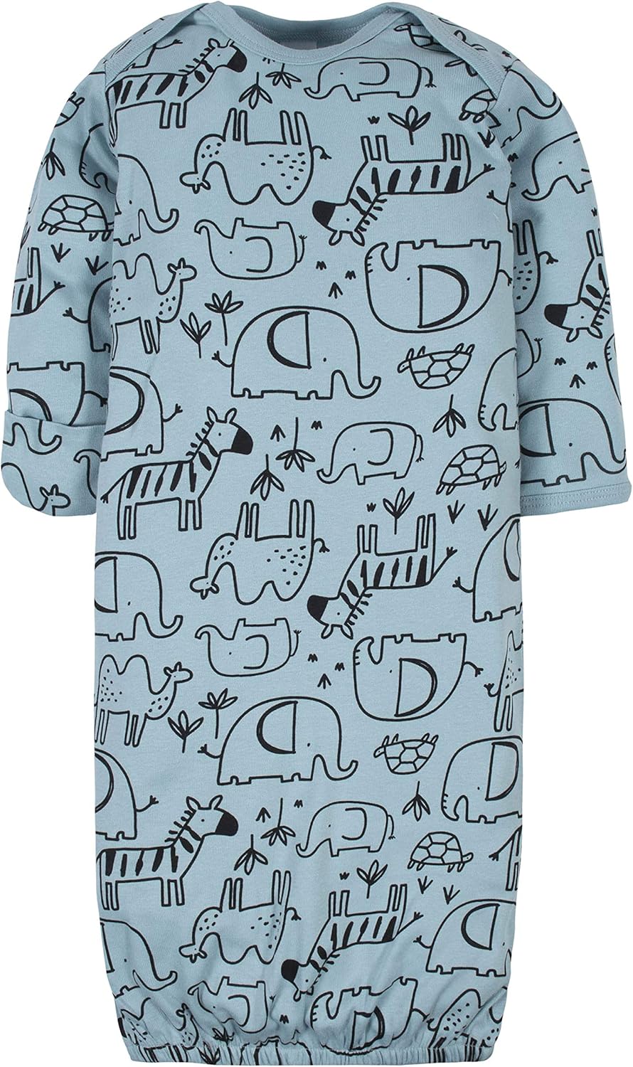 Gerber 4-Pack Cuddle Comfort Baby Gown Easy changing Fun designs