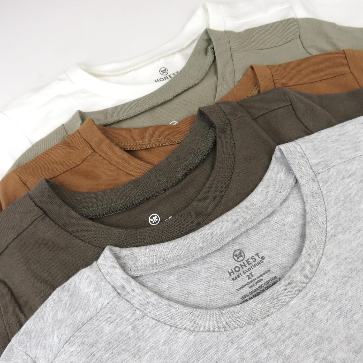 HonestBaby Unisex 5-Pack Soft Cuts Fine T-Shirts for Babies