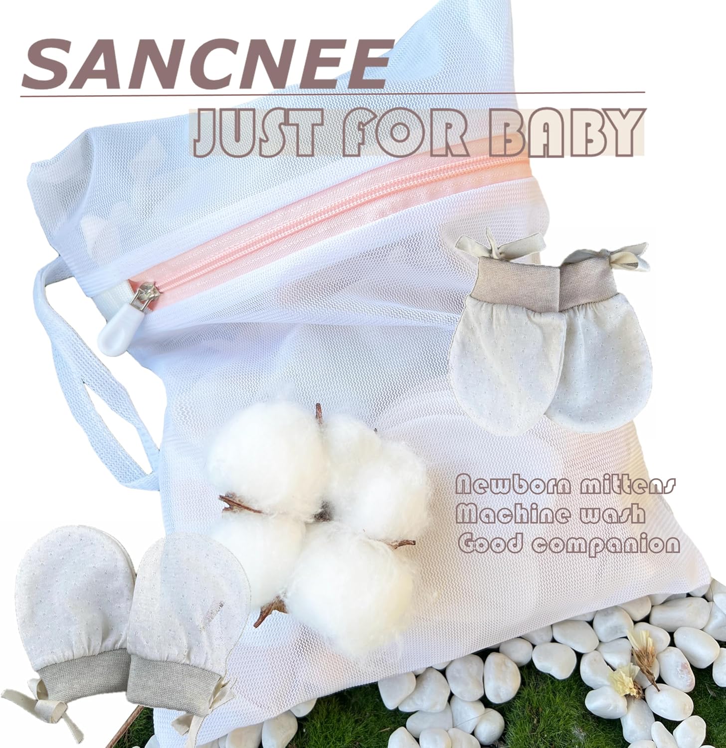 Organic Cotton Infants No-Scratch Mittens SANCNEE