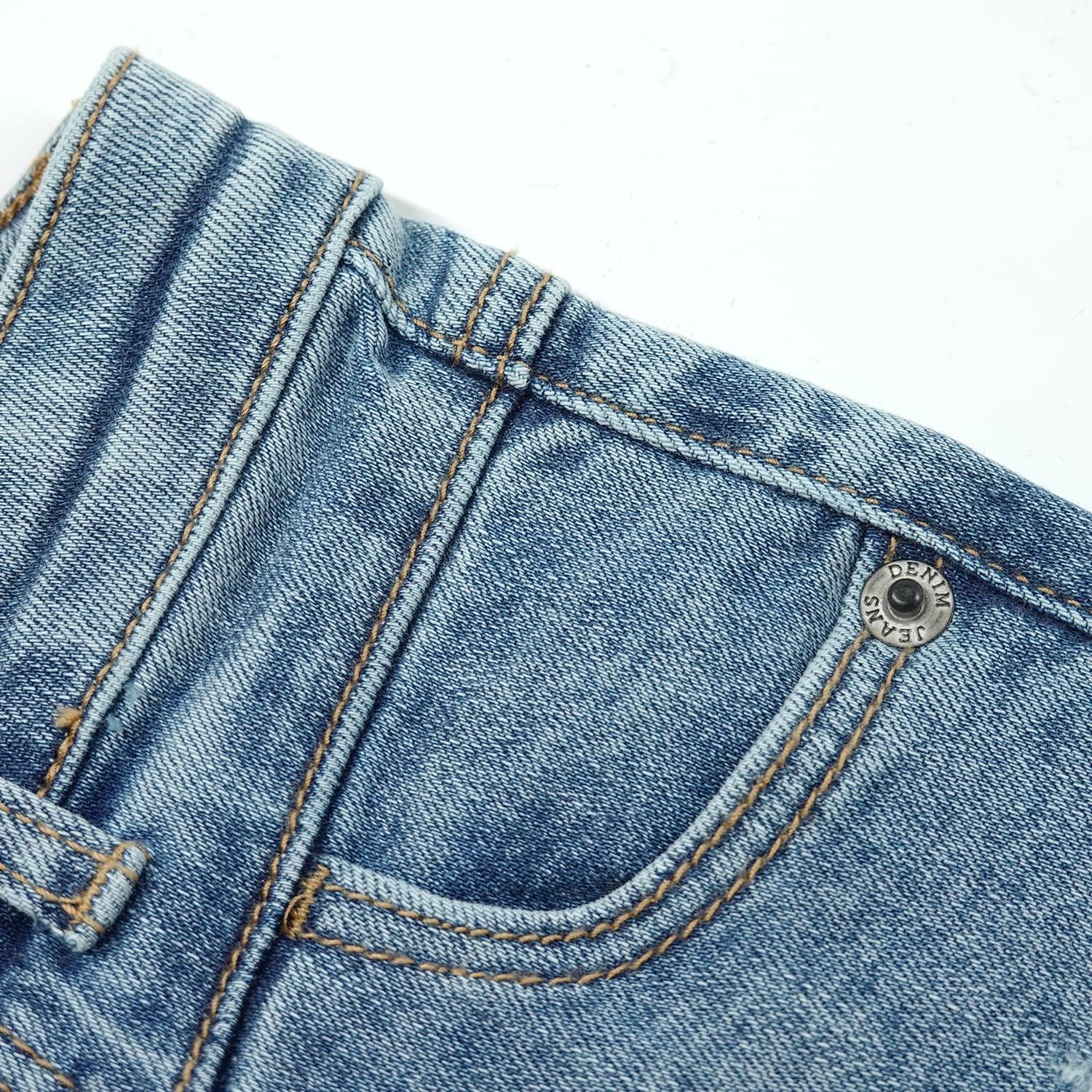 KIDSCOOL SPACE - Tough Ripped Jeans for Kids Soft Stretchy Washed Soft Fit