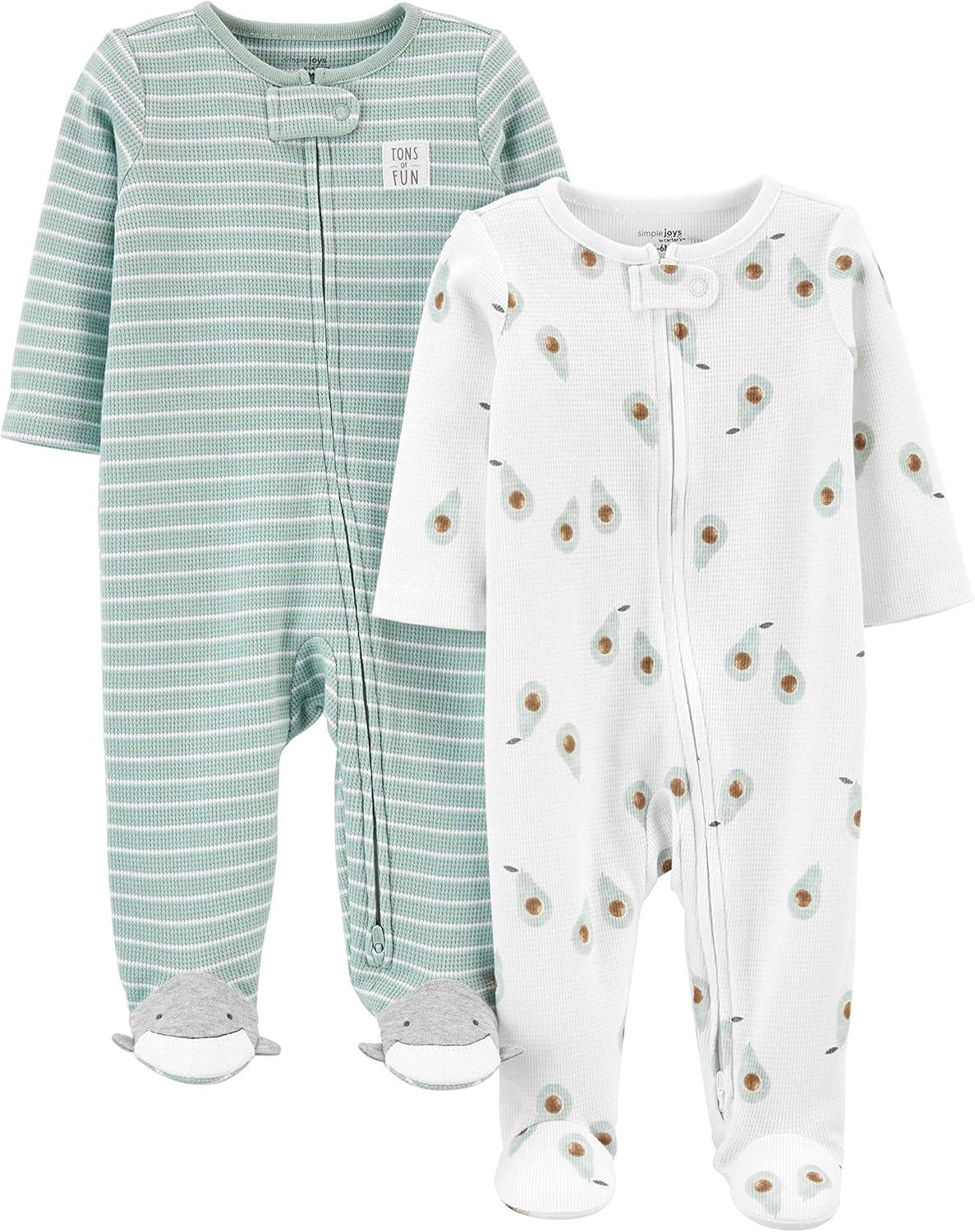 Simple Joys by Carters 2-Way Zip Thermal Sleepers Pack of 2