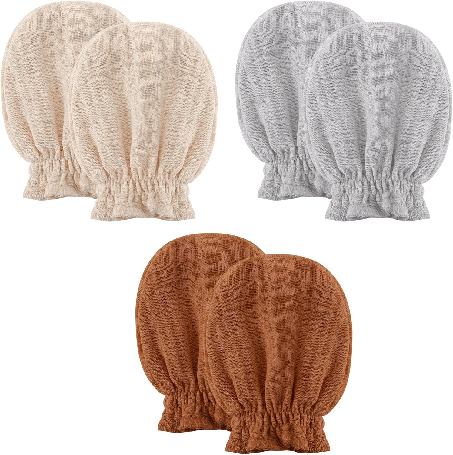 Premium 100 Organic Cotton Muslin Gloves for Newborns