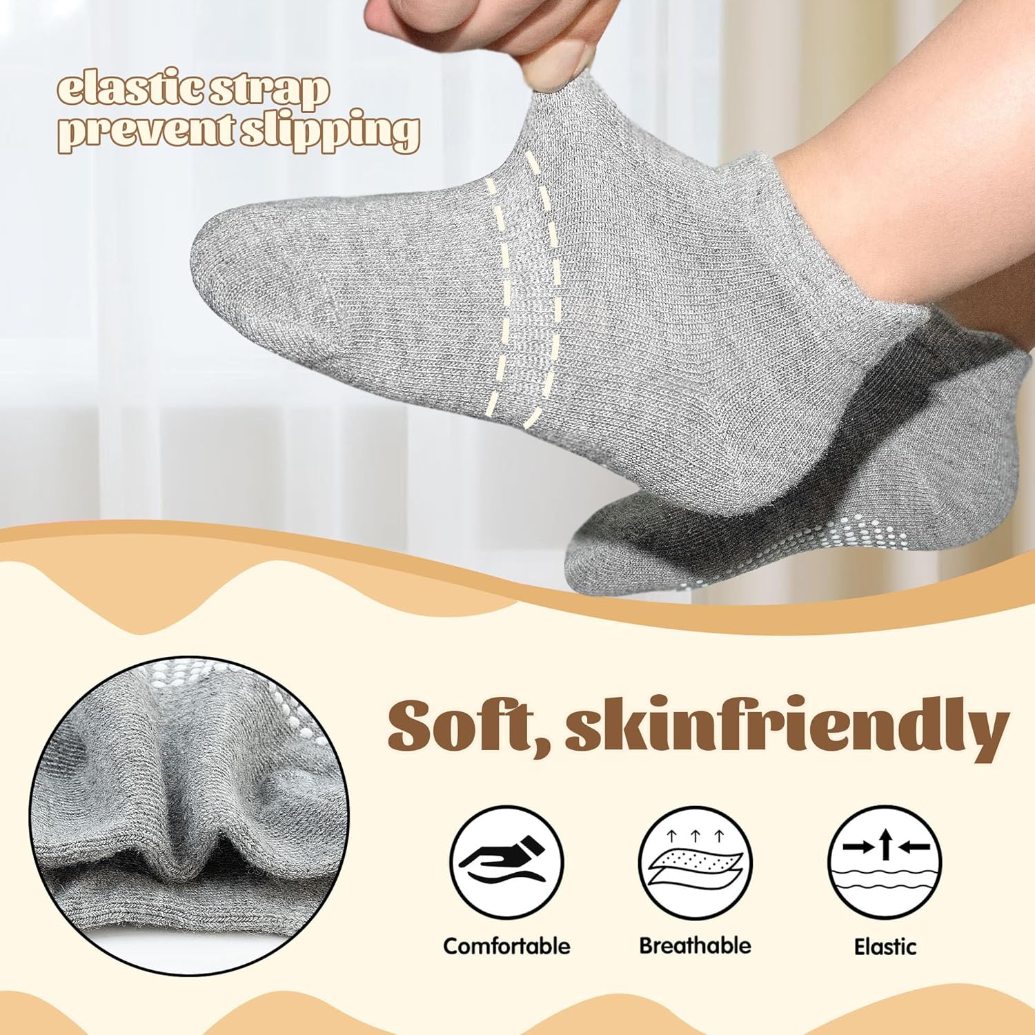 HYCLES Non-Slip Toddler Socks