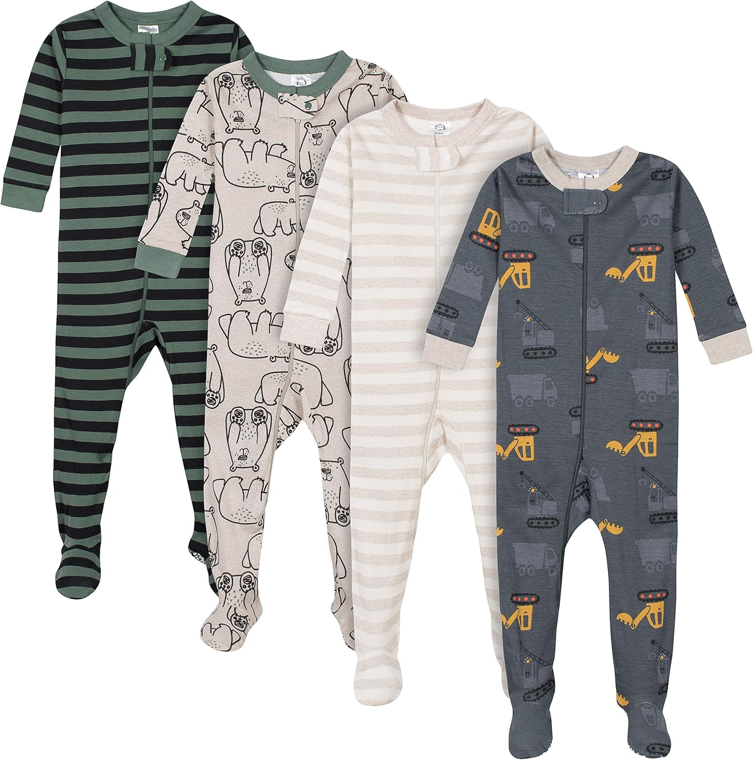 Gerber Baby Boys 4-Pack Footed Pajamas Reliable Sleepwear with Safety Features
