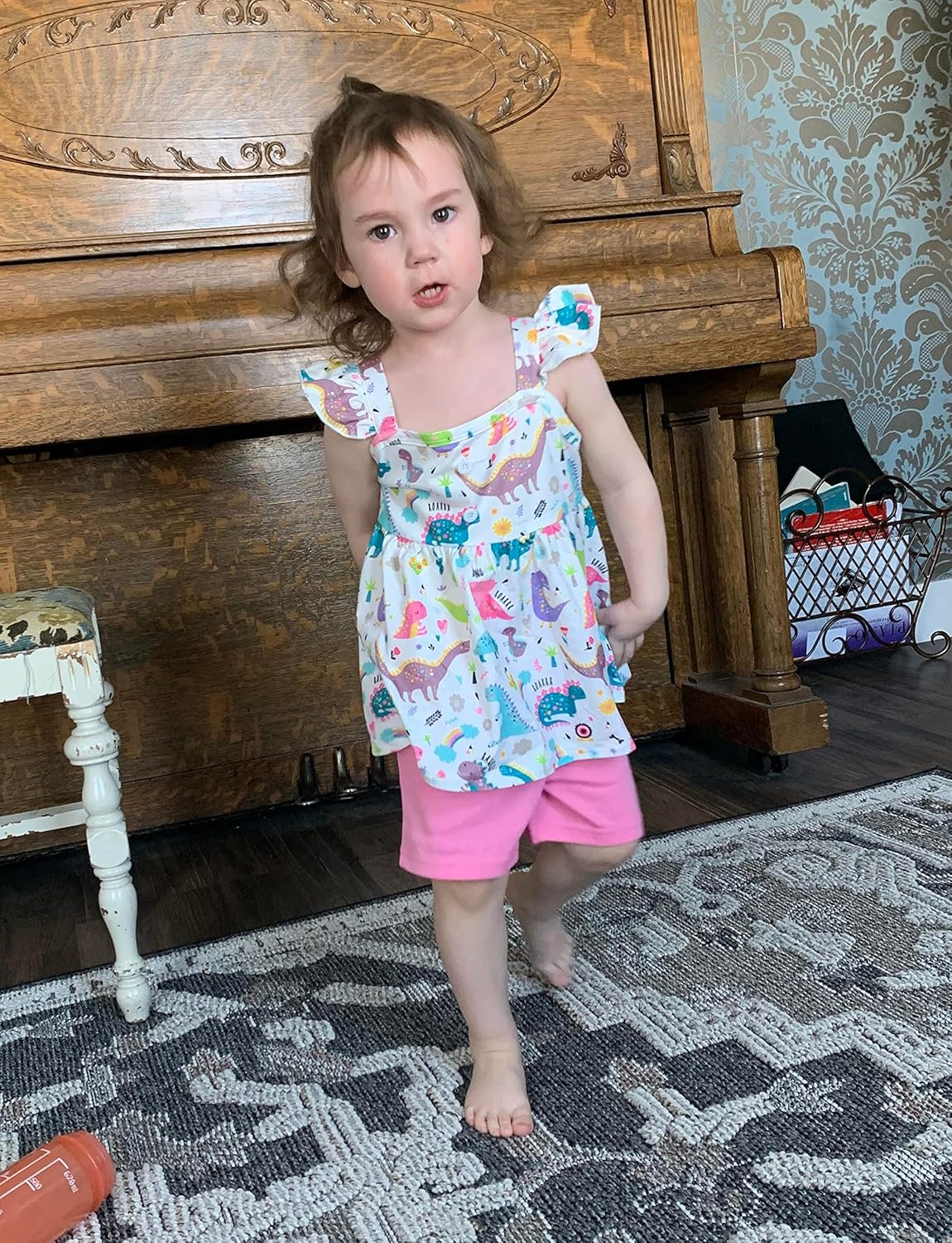 2-Pack Dinosaur-Ruffled Leopard Child Outfits