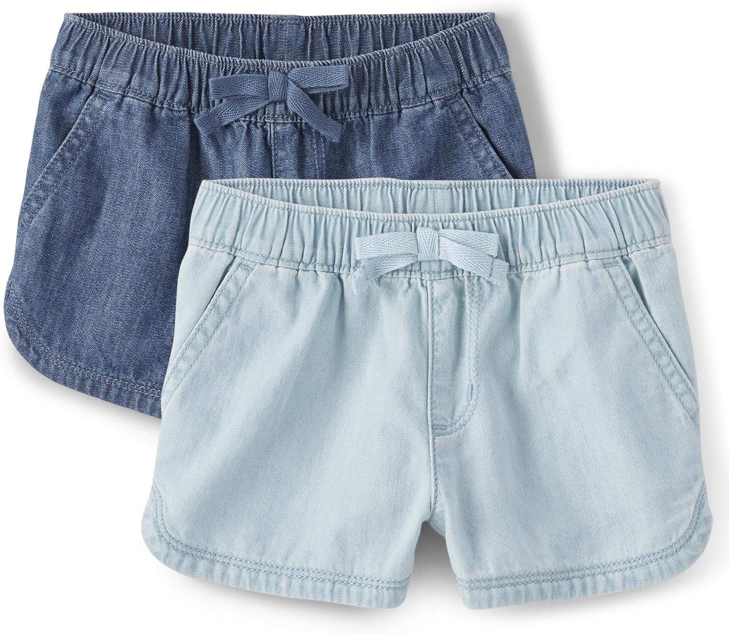 The Childrens Place Baby Girls Playful Chambray Shorts