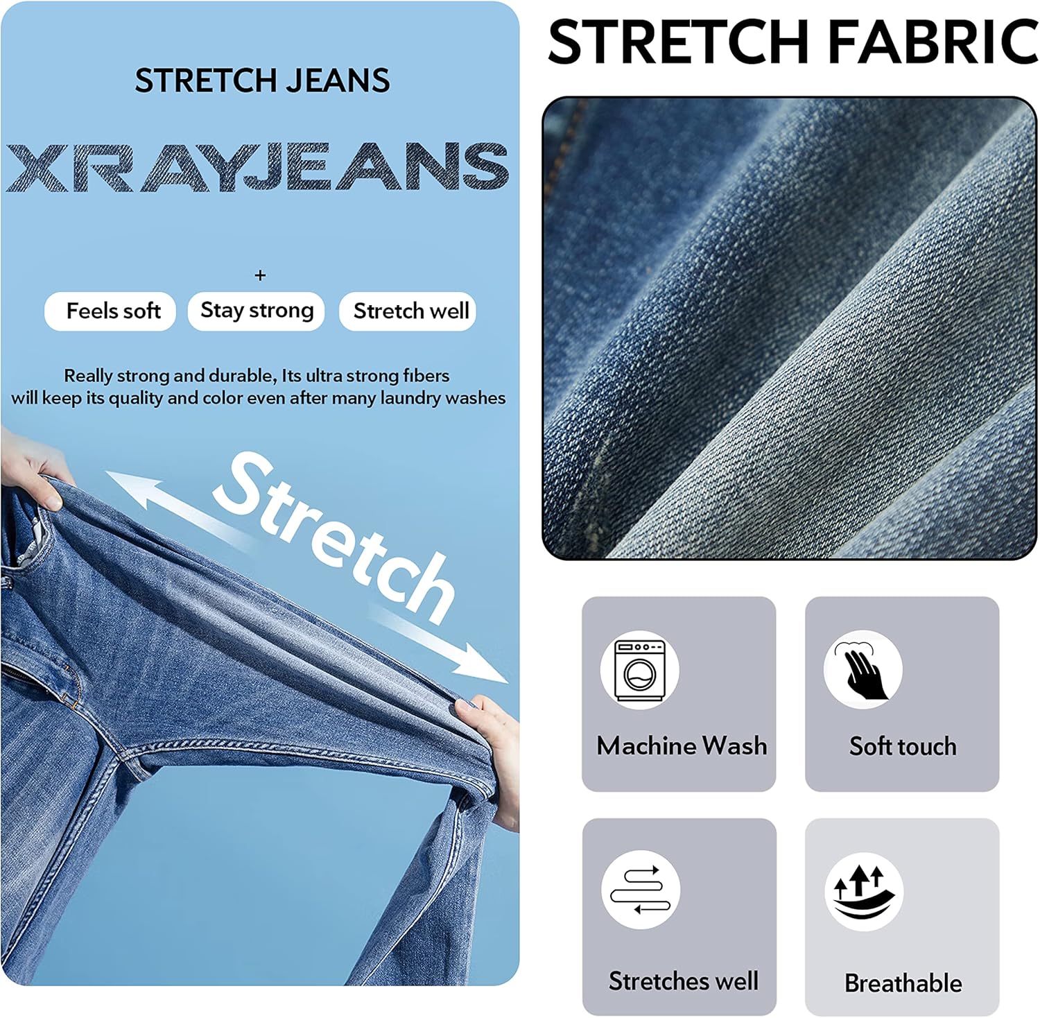 X RAY Boys Distressed Jeans Stretch Slim Fit Ripped Denim